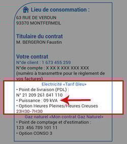 Puissance compteur électrique