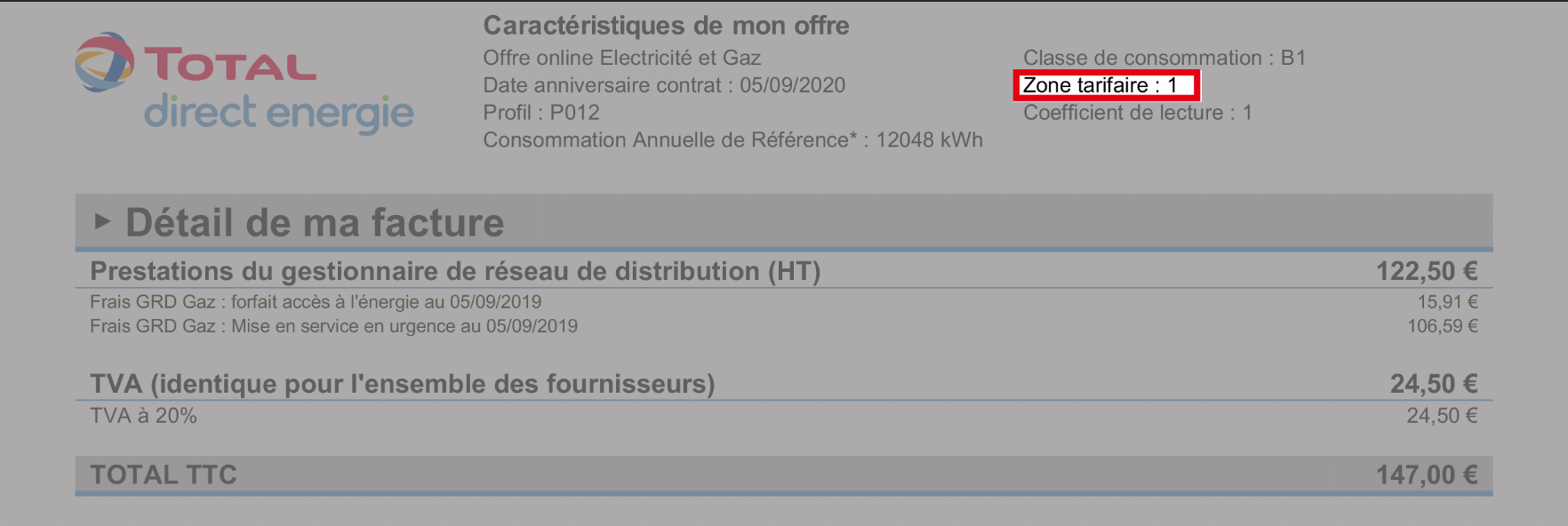 Facture Total Direct Energie