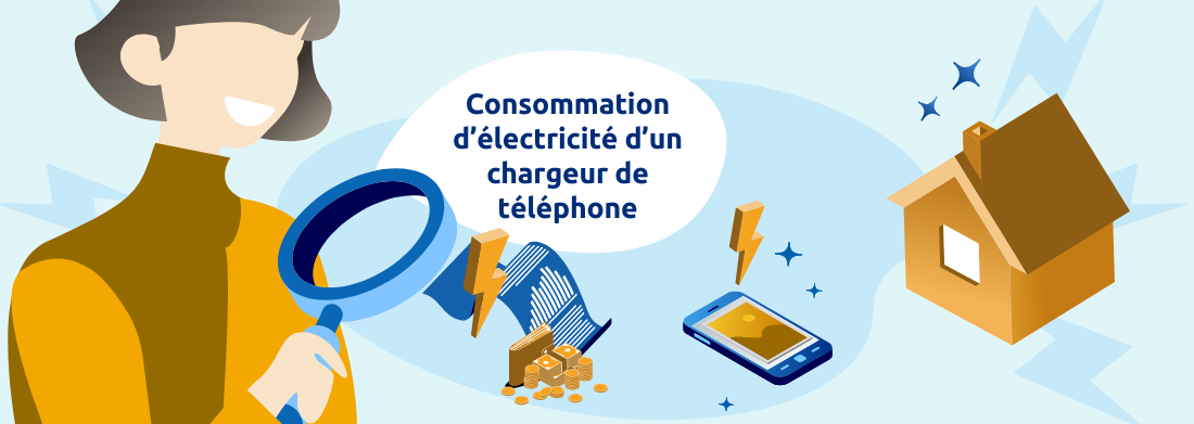 consommation électrique d'un chargeur de téléphone