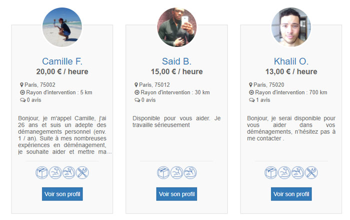 Déménageurs particuliers Je Moove
