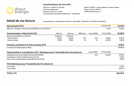 Facture Direct Energie