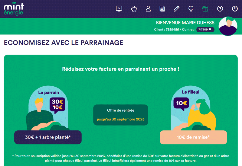Parrainage & Code promo Mint Energie 10€ offerts en 2024
