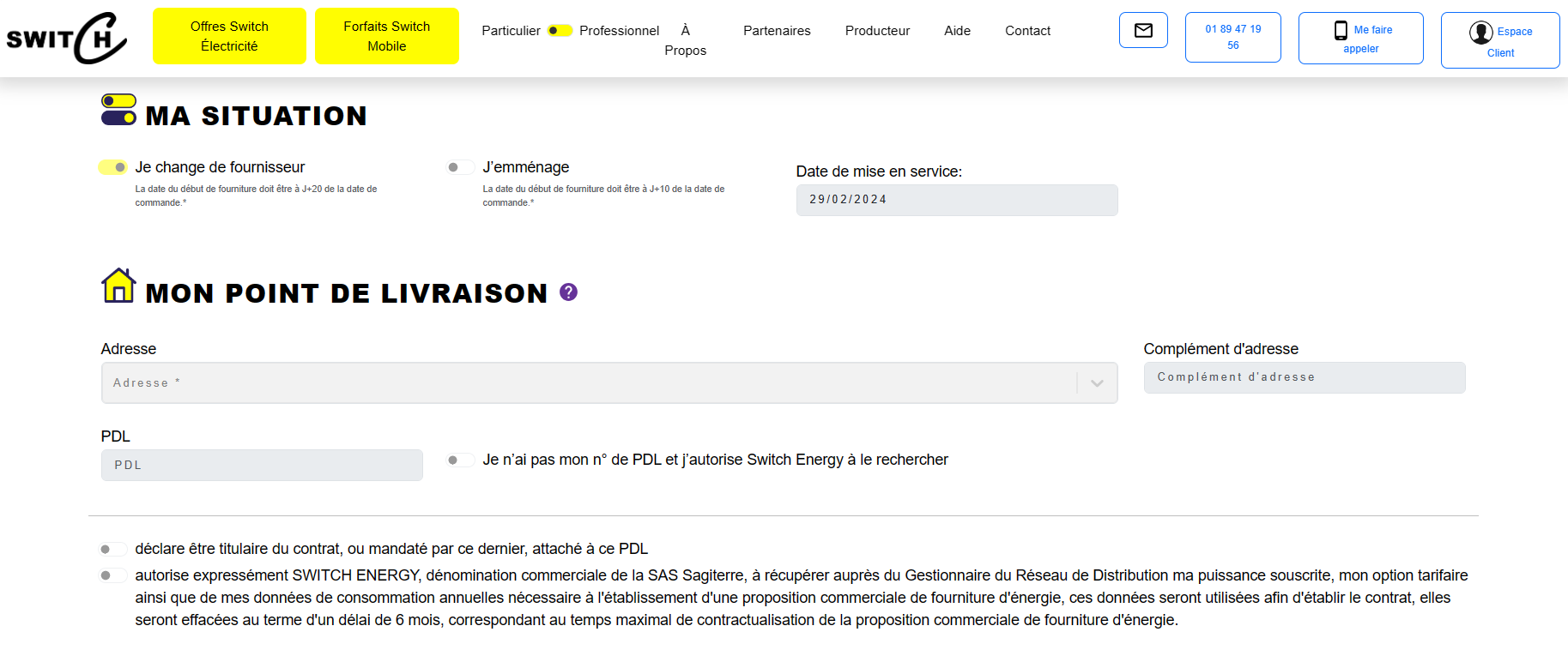 Chez Switch Energy suspension des offres en 2024