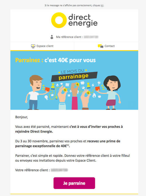 Offre parrainage Direct Energie