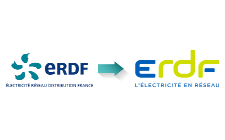 Ancien et nouveau logo ERDF