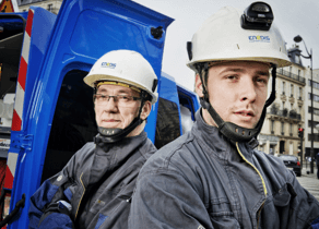 Des techniciens Enedis (anciennement ERDF)