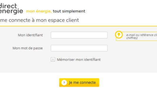Direct Energie mon compte espace client