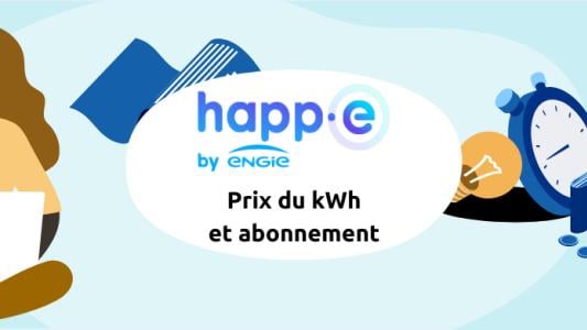 Prix du kWh et de l'abonnement Happ-e